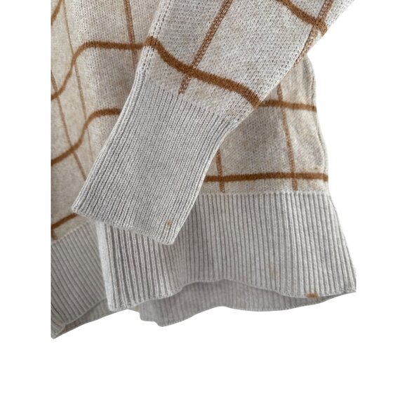 Madewell Womens Window‎ pane Turtleneck Sweater XS Merino Wool Pearldale Beige - Picture 2 of 6